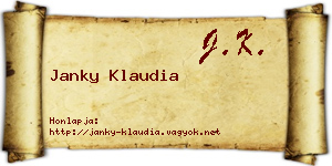 Janky Klaudia névjegykártya